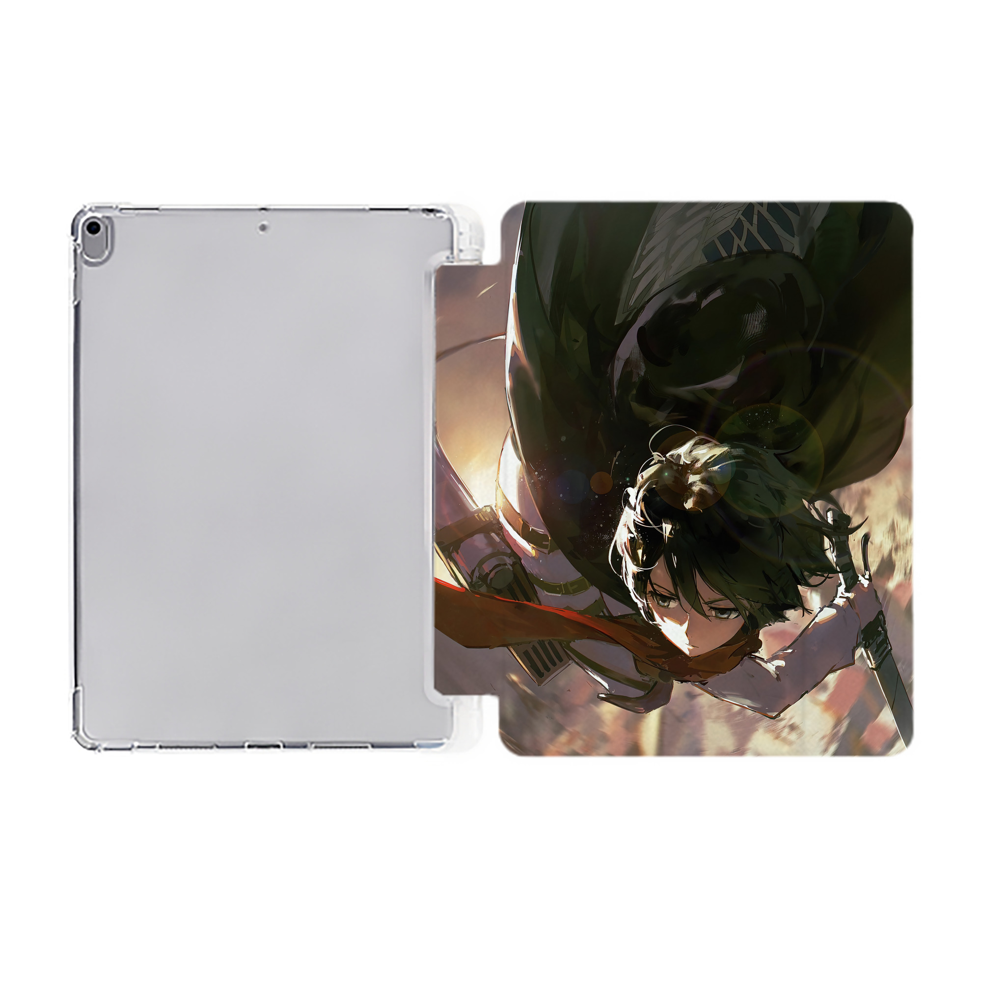 （画像用） 進撃の巨人 Attack on Titan IPad ケース ペン収納付き 三つ折りスタンド PUレザー×シリコン 対応機種9.5/10.5/10.9インチ